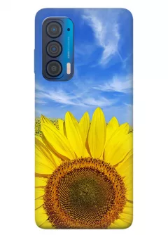 Красочный чехол на Motorola Edge 2021 с цветком солнца - Подсолнух