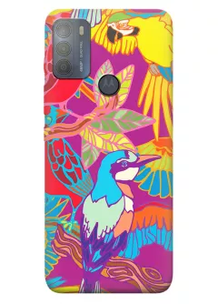Чехольчик для Motorola G50 с красочным рисунком попугаев