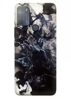 Чехол силиконовый на Моторола ДЖ50 с уникальным рисунком - Взрыв мрамора