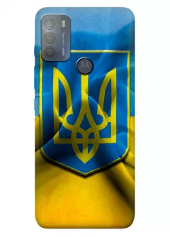 Motorola G50 чехол с печатью флага и герба Украины