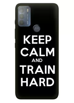 Motorola G50 спортивный защитный чехол - Keep Calm and Train Hard