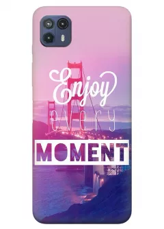 Накладка для Motorola G50 5G из силикона с позитивным дизайном - Enjoy Every Moment