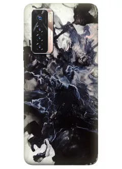 Чехол силиконовый на Teхно Камон 17 Про с уникальным рисунком - Взрыв мрамора