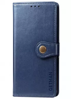 Кожаный чехол книжка GETMAN Gallant (PU) для TECNO Spark 8P, Синий