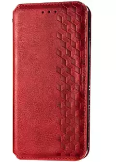 Кожаный чехол книжка GETMAN Cubic (PU) для Xiaomi Mi 10 Lite, Красный