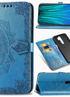 Кожаный чехол (книжка) Art Case с визитницей для Xiaomi Redmi Note 8 Pro, Синий