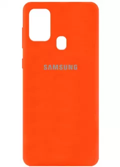 Чехол Silicone Cover Full Protective (AA) для Samsung Galaxy M31, Оранжевый / Neon Orange