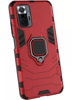 Ударопрочный чехол Transformer Ring for Magnet для Xiaomi Redmi Note 10 Pro / 10 Pro Max, Красный / Dante Red