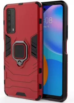 Ударопрочный чехол Transformer Ring for Magnet для Huawei P Smart (2021), Красный / Dante Red