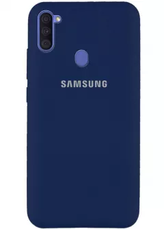 Чехол Silicone Cover Full Protective (AA) для Samsung Galaxy A11 / M11, Темно-синий / Midnight blue