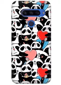 Чехол для LG G8s ThinQ - Милые панды