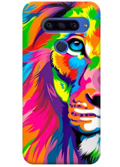Чехол для LG G8s ThinQ - Красочный лев