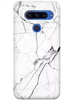 Чехол для LG G8s ThinQ - White marble
