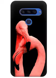 Чехол для LG G8s ThinQ - Пара фламинго