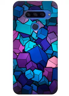 Чехол для LG G8s ThinQ - Синие кубы