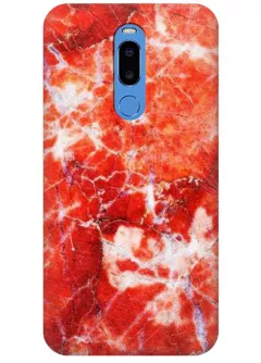 Чехол для Meizu M8 Note - Красный мрамор