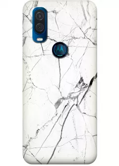 Чехол для Motorola One Vision - White marble