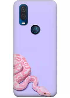 Чехол для Motorola One Vision - Розовая змея