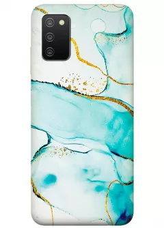 Модный силиконоый чехол на Samsung A03s с изображением камня