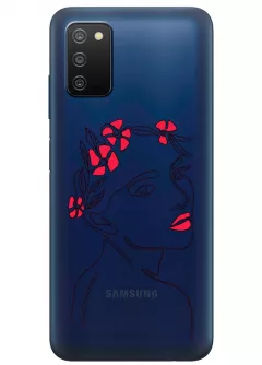 Женский силиконовый чехол на Samsung A03s с прозрачным рисунком