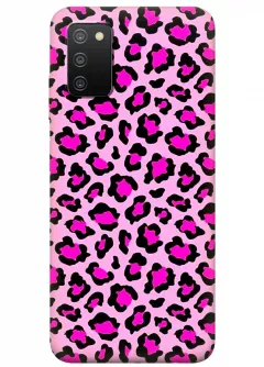 Модный силиконовый чехол на Samsung A03s с принтом - Розовый леопард