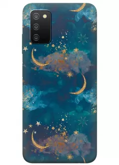 Дизайнерский чехол на Samsung A03s с рисунком - Месяц и звезды