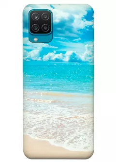 Samsung A12 силиконовый чехол с картинкой - Морской пляж