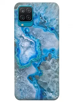 Samsung A12 силиконовый чехол с картинкой - Голубой камень