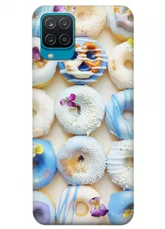 Samsung A12 силиконовый чехол с картинкой - Пончики