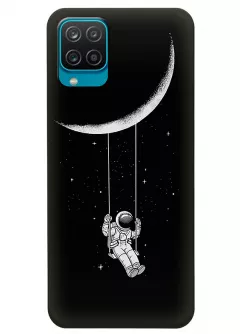 Samsung A12 силиконовый чехол с картинкой - Качеля на луне