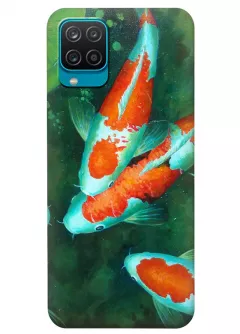Samsung A12 силиконовый чехол с картинкой - Карпы