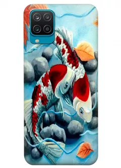 Samsung A12 силиконовый чехол с картинкой - Любовь рыбок