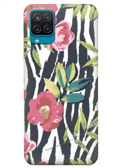 Samsung A12 силиконовый чехол с картинкой - Пастельные цветы