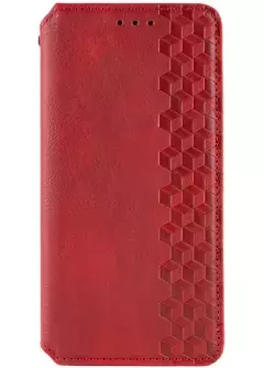 Кожаный чехол книжка GETMAN Cubic (PU) для ZTE Blade A72, Красный