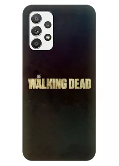 Чехол-накладка для Samsung Galaxy A32 из силикона - Ходячие мертвецы The Walking Dead название крупным планом черный чехол