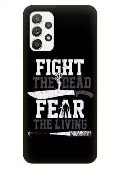 Чехол-накладка для Samsung Galaxy A32 из силикона - Ходячие мертвецы The Walking Dead Fight the Dead Fear the Living черный чехол