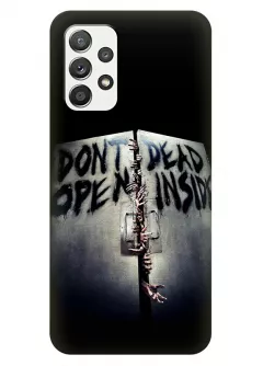 Чехол-накладка для Samsung Galaxy A32 из силикона - Ходячие мертвецы The Walking Dead Dont Dead Open Inside зомби прорываются в здание черный чехол