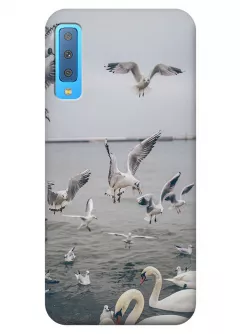Чехол для Galaxy A7 (2018) - Морские птицы