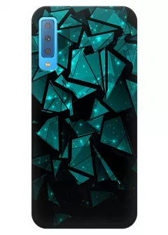Чехол для Galaxy A7 (2018) - Зеленая геометрия