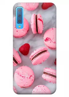 Чехол для Galaxy A7 (2018) - Мраморные пироженки