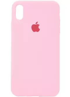 Чехол Silicone Case Full Protective (AA) для Apple iPhone XS || Apple iPhone X, Розовый / Light pink