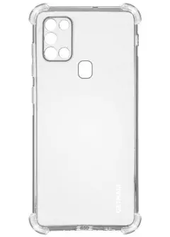 TPU чехол GETMAN Ease logo усиленные углы для Samsung Galaxy A21s, Бесцветный (прозрачный)