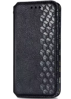 Кожаный чехол книжка GETMAN Cubic (PU) для Xiaomi Mi Note 10 Lite, Черный