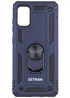 Ударопрочный чехол GETMAN Serge Ring for Magnet для Samsung Galaxy A41, Темно-синий