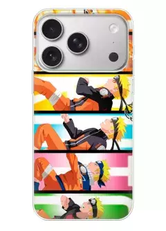 Чехол для Apple iPhone 17 Pro из силикона - Атака Наруто коллаж