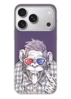 Apple iPhone 17 Pro силиконовый чехол с картинкой - Обезьянка