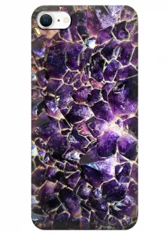 Чехол силиконовый на iPhone SE (2020) с рисунком камня граната