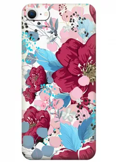 Женский силиконовый чехол на iPhone SE (2020) с яркими цветами