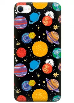 iPhone SE (2020) силиконовый чехол с картинкой - Разноцветная галактика