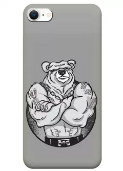 iPhone SE (2022) силиконовый чехол с картинкой - Крутой медведь